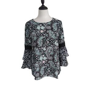 Est. 1946 Floral Bell Sleeve Blouse Size M